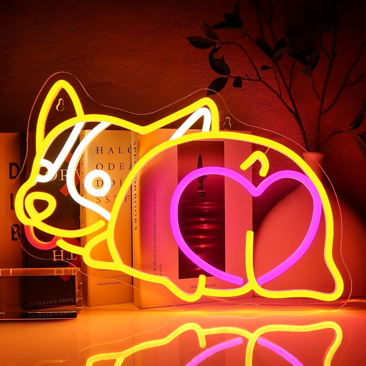 Zoo Party Games - Corgie Dog Insegna al neon Alimentata